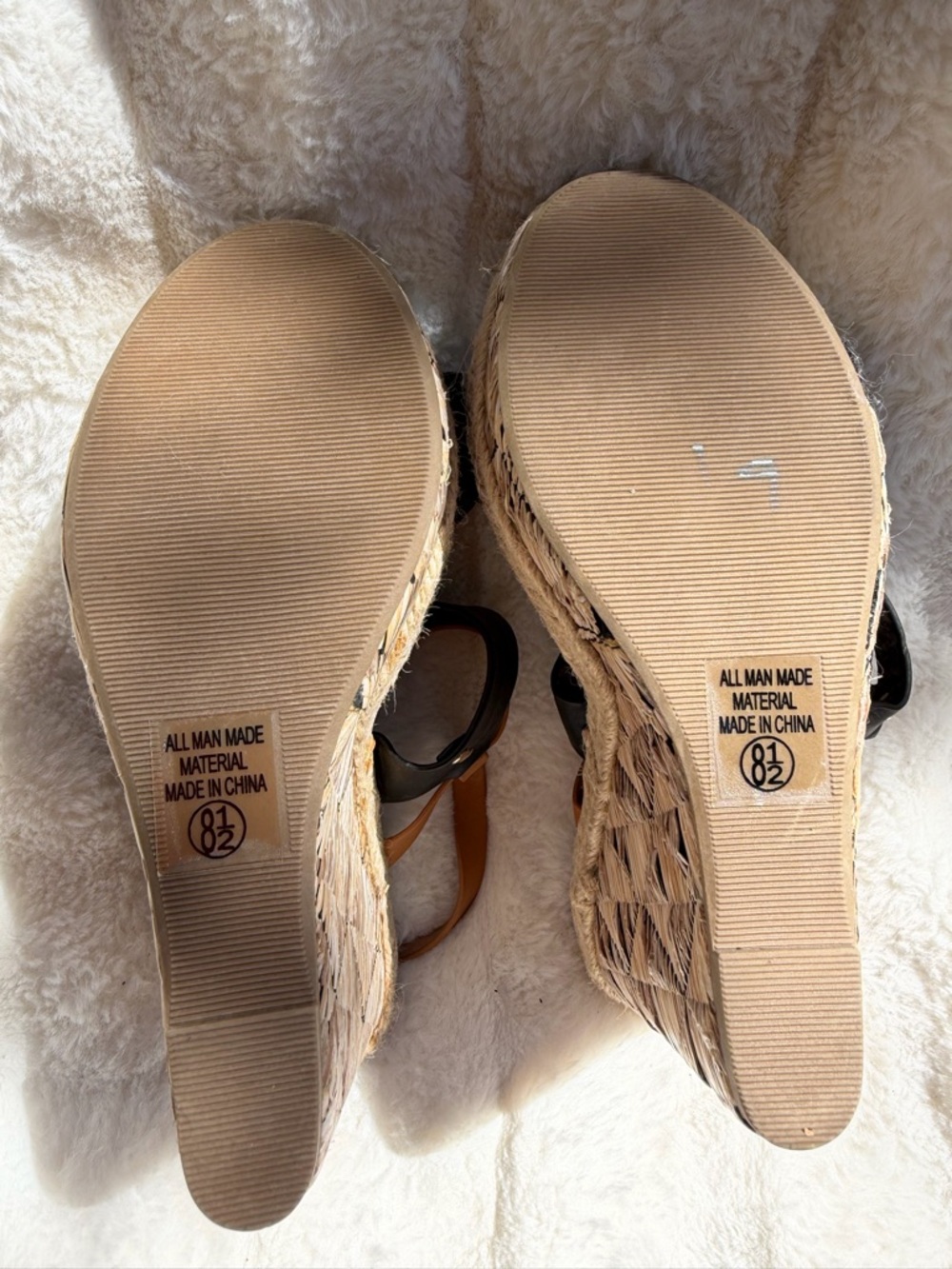 Size 8.5 Women’s Black & Tan Platform Sandals - Stylish Summer Espadrille in - Picture 4 of 4